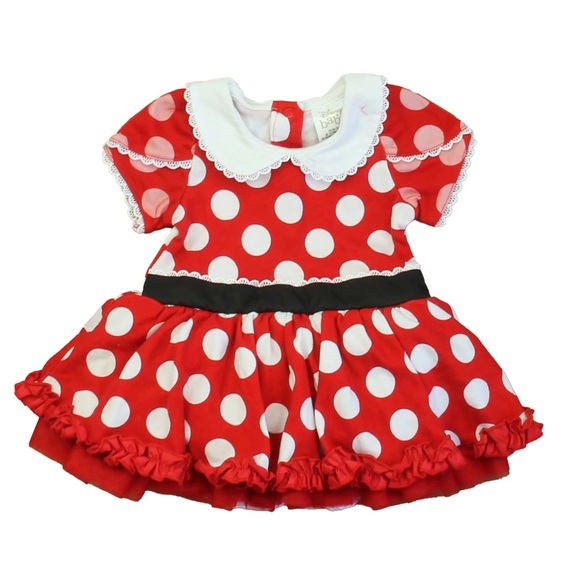 Other - Red Minnie Mouse Polka Dot Dress with White Collar